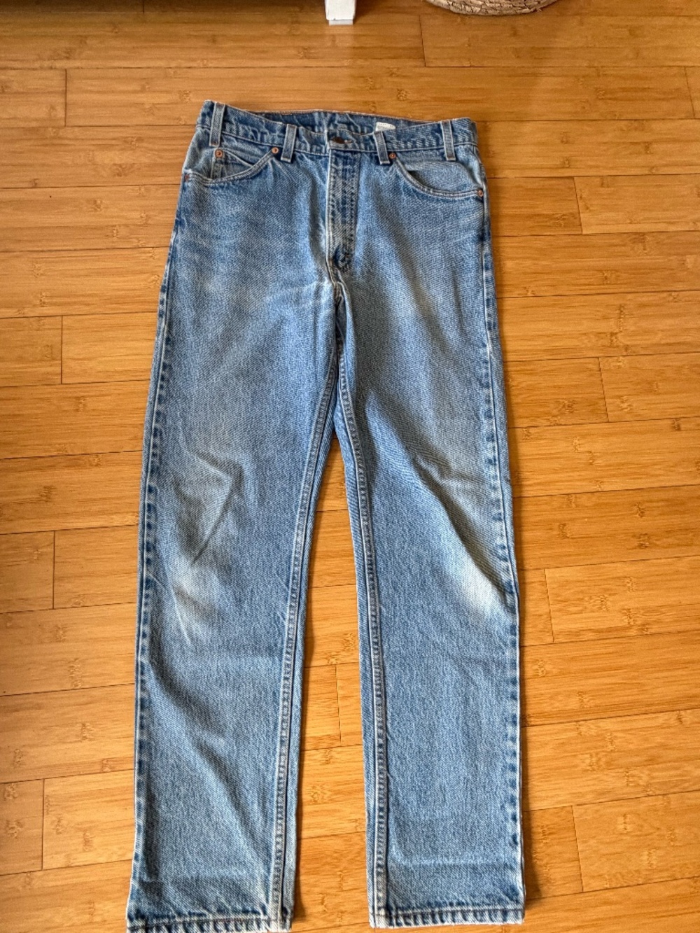 1996 Levi’s 505 Vintage Orange Tab Jeans – 34x31 made in the USA